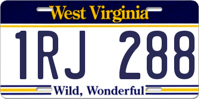 WV license plate 1RJ288