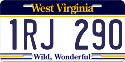 WV license plate 1RJ290
