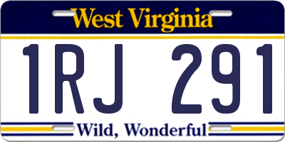 WV license plate 1RJ291