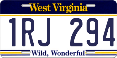 WV license plate 1RJ294