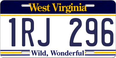 WV license plate 1RJ296