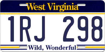 WV license plate 1RJ298