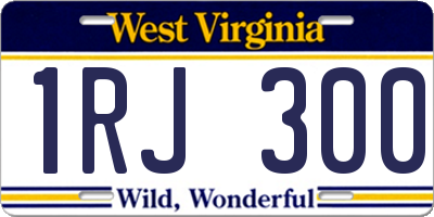 WV license plate 1RJ300
