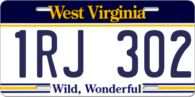 WV license plate 1RJ302
