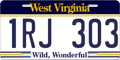 WV license plate 1RJ303