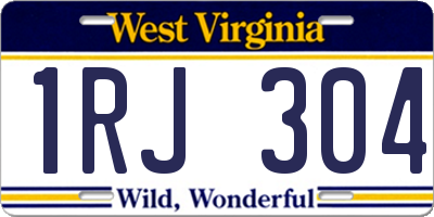 WV license plate 1RJ304