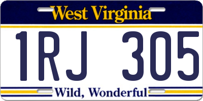 WV license plate 1RJ305