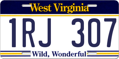 WV license plate 1RJ307