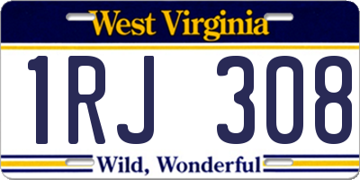 WV license plate 1RJ308