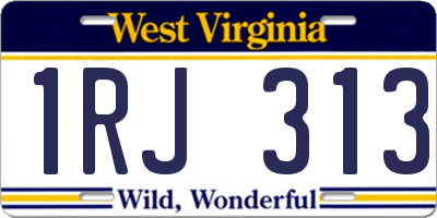 WV license plate 1RJ313