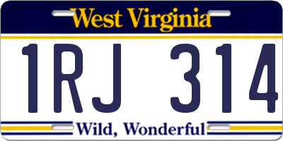 WV license plate 1RJ314