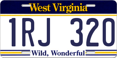 WV license plate 1RJ320