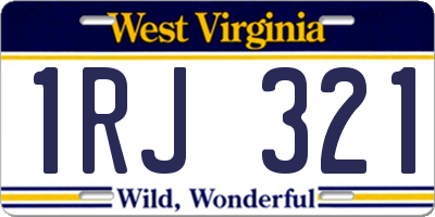 WV license plate 1RJ321