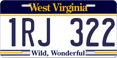 WV license plate 1RJ322