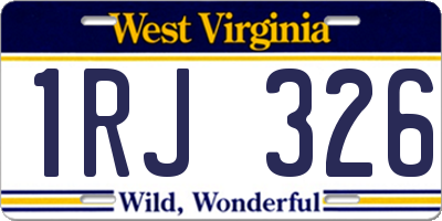 WV license plate 1RJ326