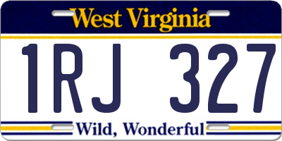 WV license plate 1RJ327