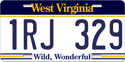 WV license plate 1RJ329