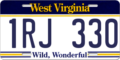 WV license plate 1RJ330