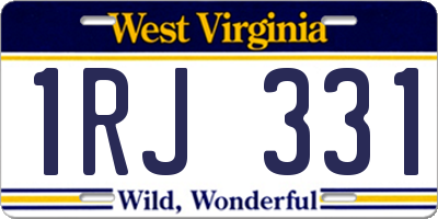 WV license plate 1RJ331