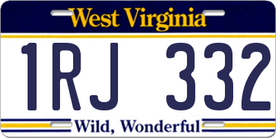 WV license plate 1RJ332