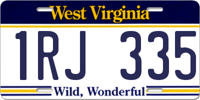 WV license plate 1RJ335