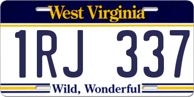 WV license plate 1RJ337