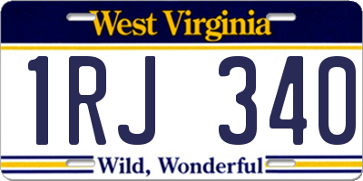 WV license plate 1RJ340