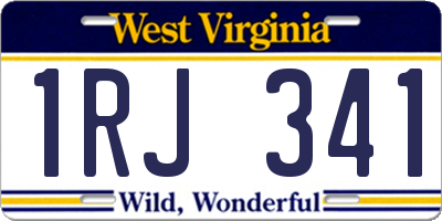 WV license plate 1RJ341