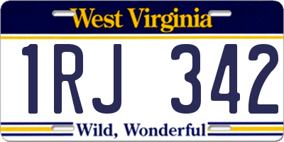 WV license plate 1RJ342
