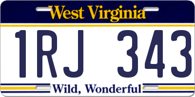 WV license plate 1RJ343