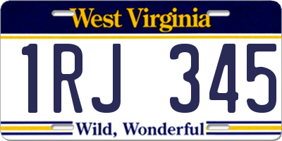 WV license plate 1RJ345