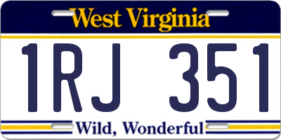 WV license plate 1RJ351