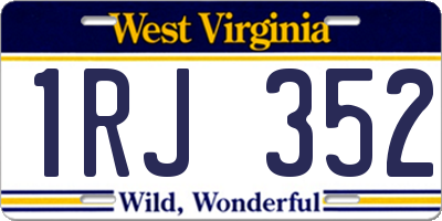 WV license plate 1RJ352
