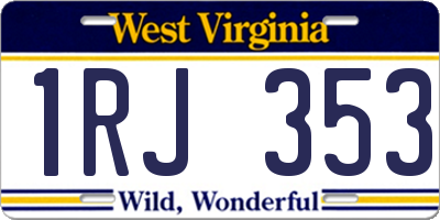 WV license plate 1RJ353
