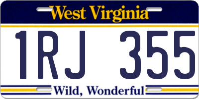 WV license plate 1RJ355