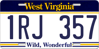WV license plate 1RJ357