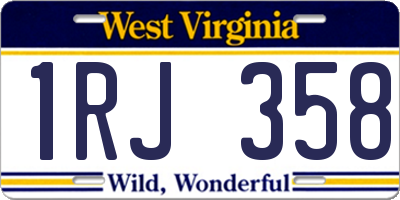 WV license plate 1RJ358
