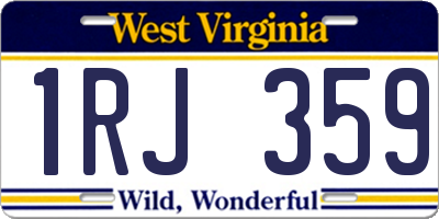 WV license plate 1RJ359