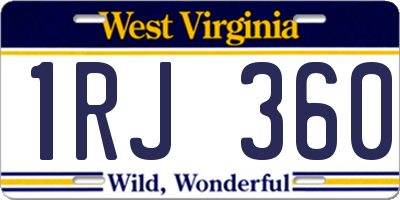 WV license plate 1RJ360