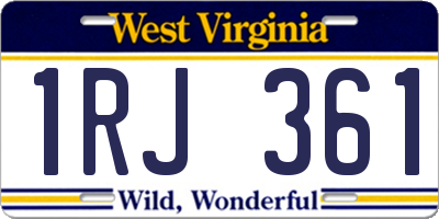 WV license plate 1RJ361