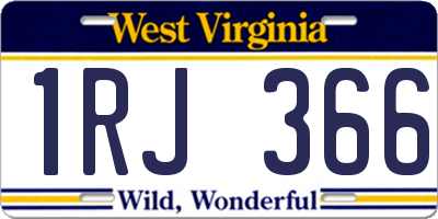 WV license plate 1RJ366