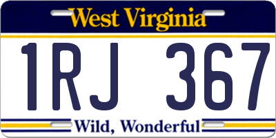 WV license plate 1RJ367