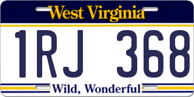 WV license plate 1RJ368