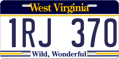 WV license plate 1RJ370