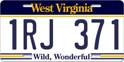 WV license plate 1RJ371