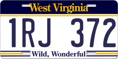 WV license plate 1RJ372