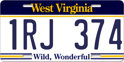 WV license plate 1RJ374