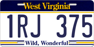 WV license plate 1RJ375