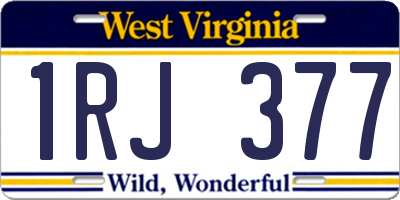 WV license plate 1RJ377