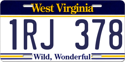 WV license plate 1RJ378
